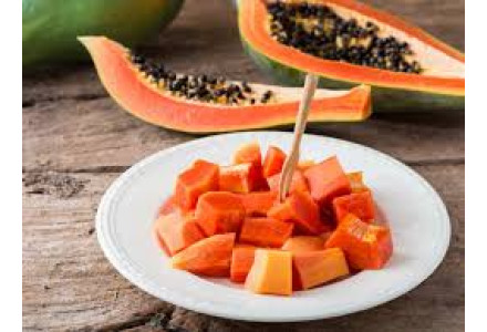 Cleaned and Sliced Cubes Papaya - 600gm