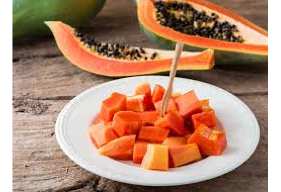 Cleaned and Sliced Cubes Papaya - 600gm