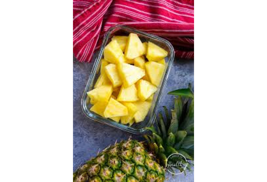 Cleaned and Sliced Cubes Pineapple - 350gm-400gm